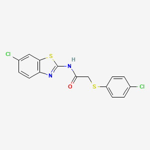 N-(6-chloro-1,3-benzothiazol-2-yl)-2-[(4-chlorophenyl)thio]acetamide