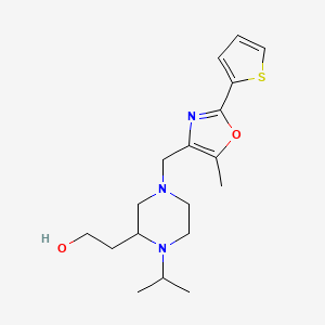 2-(1-isopropyl-4-{[5-methyl-2-(2-thienyl)-1,3-oxazol-4-yl]methyl}-2-piperazinyl)ethanol