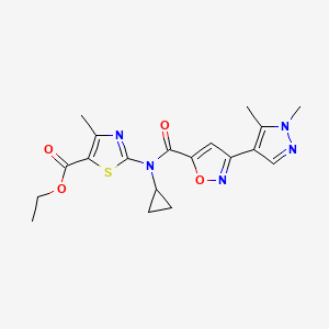 ethyl 2-(cyclopropyl{[3-(1,5-dimethyl-1H-pyrazol-4-yl)-5-isoxazolyl]carbonyl}amino)-4-methyl-1,3-thiazole-5-carboxylate