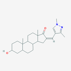 molecular formula C25H36N2O2 B456200 16-[(1,3-dimethyl-1H-pyrazol-4-yl)methylene]-3-hydroxy-10,13-dimethylhexadecahydro-17H-cyclopenta[a]phenanthren-17-one 