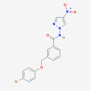 molecular formula C17H13BrN4O4 B456202 3-[(4-bromophenoxy)methyl]-N-(4-nitro-1H-pyrazol-1-yl)benzamide 