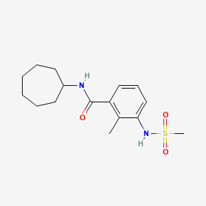 molecular formula C16H24N2O3S B4562024 N-cycloheptyl-2-methyl-3-[(methylsulfonyl)amino]benzamide 