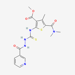 methyl 5-[(dimethylamino)carbonyl]-4-methyl-2-({[2-(3-pyridinylcarbonyl)hydrazino]carbonothioyl}amino)-3-thiophenecarboxylate