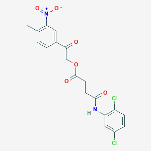 molecular formula C19H16Cl2N2O6 B4562037 2-(4-methyl-3-nitrophenyl)-2-oxoethyl 4-[(2,5-dichlorophenyl)amino]-4-oxobutanoate 