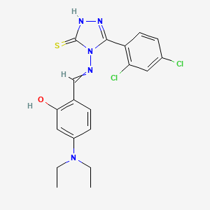 2-({[3-(2,4-dichlorophenyl)-5-sulfanyl-4H-1,2,4-triazol-4-yl]imino}methyl)-5-(diethylamino)phenol