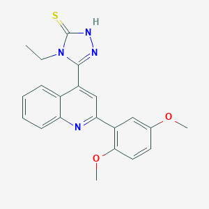 molecular formula C21H20N4O2S B456205 5-[2-(2,5-dimethoxyphenyl)-4-quinolinyl]-4-ethyl-4H-1,2,4-triazole-3-thiol 