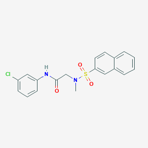 molecular formula C19H17ClN2O3S B4562050 N~1~-(3-chlorophenyl)-N~2~-methyl-N~2~-(2-naphthylsulfonyl)glycinamide 