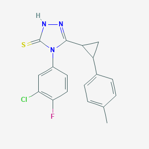4-(3-Chloro-4-fluorophenyl)-5-(2-p-tolylcyclopropyl)-4H-1,2,4-triazole-3-thiol