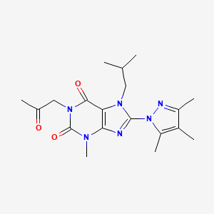 3-Methyl-7-(2-methylpropyl)-1-(2-oxopropyl)-8-(3,4,5-trimethylpyrazol-1-yl)purine-2,6-dione