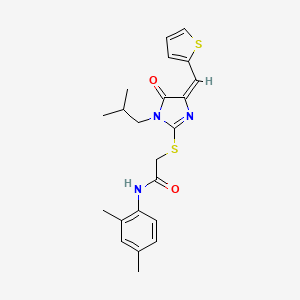 N-(2,4-DIMETHYLPHENYL)-2-({1-ISOBUTYL-5-OXO-4-[(E)-1-(2-THIENYL)METHYLIDENE]-4,5-DIHYDRO-1H-IMIDAZOL-2-YL}SULFANYL)ACETAMIDE