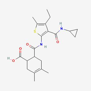 6-[({3-[(cyclopropylamino)carbonyl]-4-ethyl-5-methyl-2-thienyl}amino)carbonyl]-3,4-dimethyl-3-cyclohexene-1-carboxylic acid