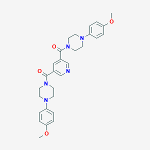 molecular formula C29H33N5O4 B456214 1-(4-Methoxyphenyl)-4-[(5-{[4-(4-methoxyphenyl)-1-piperazinyl]carbonyl}-3-pyridinyl)carbonyl]piperazine 