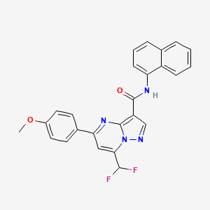 molecular formula C25H18F2N4O2 B4562141 7-(DIFLUOROMETHYL)-5-(4-METHOXYPHENYL)-N-(1-NAPHTHYL)PYRAZOLO[1,5-A]PYRIMIDINE-3-CARBOXAMIDE 