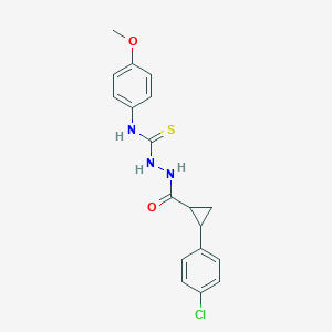 molecular formula C18H18ClN3O2S B456215 2-{[2-(4-chlorophenyl)cyclopropyl]carbonyl}-N-(4-methoxyphenyl)hydrazinecarbothioamide 
