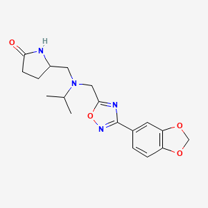 5-{[{[3-(1,3-benzodioxol-5-yl)-1,2,4-oxadiazol-5-yl]methyl}(isopropyl)amino]methyl}-2-pyrrolidinone