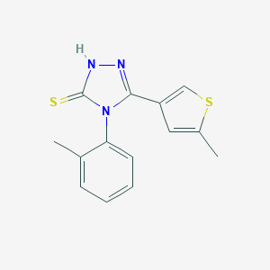 molecular formula C14H13N3S2 B456217 4-(2-methylphenyl)-3-(5-methyl-3-thiophenyl)-1H-1,2,4-triazole-5-thione 
