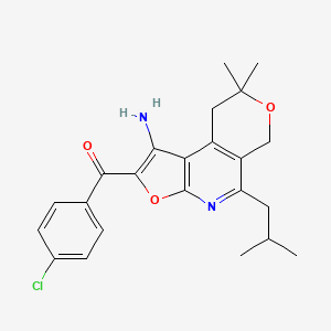 molecular formula C23H25ClN2O3 B4562209 (1-amino-5-isobutyl-8,8-dimethyl-8,9-dihydro-6H-furo[2,3-b]pyrano[4,3-d]pyridin-2-yl)(4-chlorophenyl)methanone 