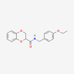 molecular formula C18H19NO4 B4562210 N-(4-ethoxybenzyl)-2,3-dihydro-1,4-benzodioxine-2-carboxamide 