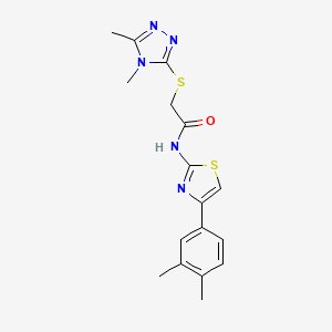 N-[4-(3,4-dimethylphenyl)-1,3-thiazol-2-yl]-2-[(4,5-dimethyl-4H-1,2,4-triazol-3-yl)sulfanyl]acetamide