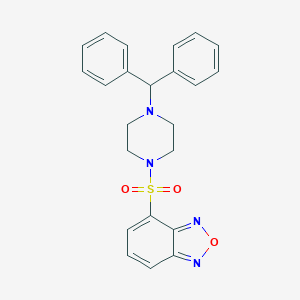 molecular formula C23H22N4O3S B456222 4-{[4-(Diphenylmethyl)piperazin-1-yl]sulfonyl}-2,1,3-benzoxadiazole 