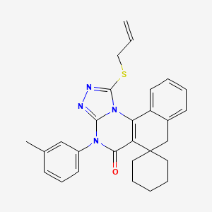 1-(allylthio)-4-(3-methylphenyl)-4H-spiro[benzo[h][1,2,4]triazolo[4,3-a]quinazoline-6,1'-cyclohexan]-5(7H)-one