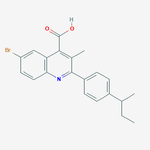 molecular formula C21H20BrNO2 B456224 6-Bromo-2-[4-(butan-2-yl)phenyl]-3-methylquinoline-4-carboxylic acid 