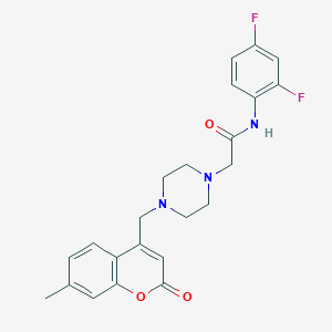 N-(2,4-difluorophenyl)-2-{4-[(7-methyl-2-oxo-2H-chromen-4-yl)methyl]piperazin-1-yl}acetamide