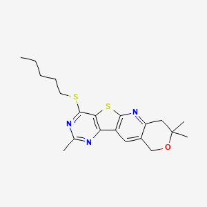 5,5,13-trimethyl-15-pentylsulfanyl-6-oxa-17-thia-2,12,14-triazatetracyclo[8.7.0.03,8.011,16]heptadeca-1,3(8),9,11,13,15-hexaene