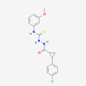 2-{[2-(4-CHLOROPHENYL)CYCLOPROPYL]CARBONYL}-N-(3-METHOXYPHENYL)-1-HYDRAZINECARBOTHIOAMIDE