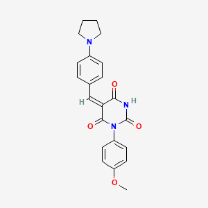 (5E)-1-(4-methoxyphenyl)-5-[(4-pyrrolidin-1-ylphenyl)methylidene]-1,3-diazinane-2,4,6-trione