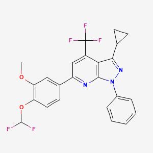 molecular formula C24H18F5N3O2 B4562325 3-cyclopropyl-6-[4-(difluoromethoxy)-3-methoxyphenyl]-1-phenyl-4-(trifluoromethyl)-1H-pyrazolo[3,4-b]pyridine 