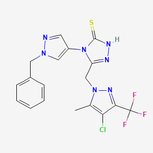 4-(1-BENZYL-1H-PYRAZOL-4-YL)-5-{[4-CHLORO-5-METHYL-3-(TRIFLUOROMETHYL)-1H-PYRAZOL-1-YL]METHYL}-4H-1,2,4-TRIAZOL-3-YLHYDROSULFIDE