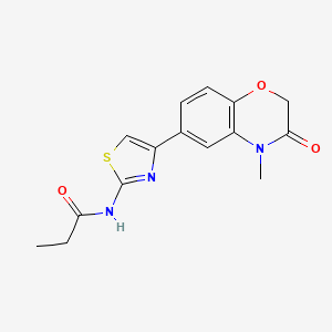 molecular formula C15H15N3O3S B4562383 N-[4-(4-methyl-3-oxo-3,4-dihydro-2H-1,4-benzoxazin-6-yl)-1,3-thiazol-2-yl]propanamide 