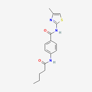 molecular formula C16H19N3O2S B4562402 N-(4-methyl-1,3-thiazol-2-yl)-4-(pentanoylamino)benzamide 