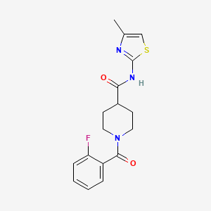 1-(2-fluorobenzoyl)-N-(4-methyl-1,3-thiazol-2-yl)-4-piperidinecarboxamide