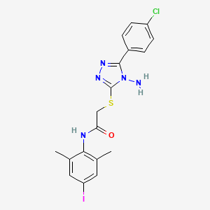 2-{[4-amino-5-(4-chlorophenyl)-4H-1,2,4-triazol-3-yl]sulfanyl}-N-(4-iodo-2,6-dimethylphenyl)acetamide