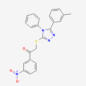 2-{[5-(3-methylphenyl)-4-phenyl-4H-1,2,4-triazol-3-yl]sulfanyl}-1-(3-nitrophenyl)ethanone