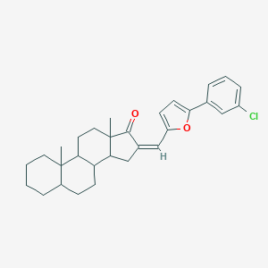 molecular formula C30H35ClO2 B456245 16-{[5-(3-chlorophenyl)-2-furyl]methylene}-10,13-dimethylhexadecahydro-17H-cyclopenta[a]phenanthren-17-one 
