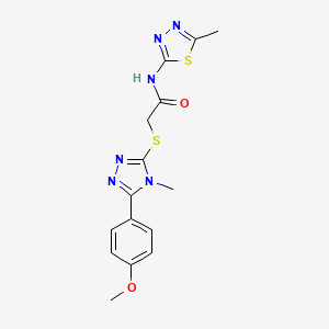 2-{[5-(4-methoxyphenyl)-4-methyl-4H-1,2,4-triazol-3-yl]thio}-N-(5-methyl-1,3,4-thiadiazol-2-yl)acetamide