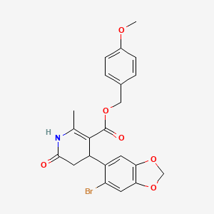 4-Methoxybenzyl 4-(6-bromo-1,3-benzodioxol-5-yl)-2-methyl-6-oxo-1,4,5,6-tetrahydropyridine-3-carboxylate