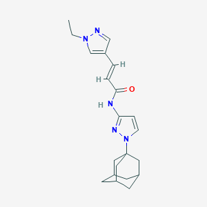 molecular formula C21H27N5O B456251 (E)-N-[1-(1-ADAMANTYL)-1H-PYRAZOL-3-YL]-3-(1-ETHYL-1H-PYRAZOL-4-YL)-2-PROPENAMIDE 