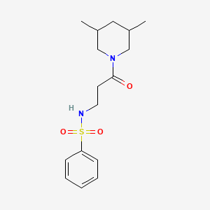 N-[3-(3,5-dimethyl-1-piperidinyl)-3-oxopropyl]benzenesulfonamide