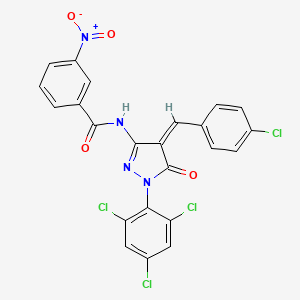 N-[(4Z)-4-[(4-chlorophenyl)methylidene]-5-oxo-1-(2,4,6-trichlorophenyl)pyrazol-3-yl]-3-nitrobenzamide