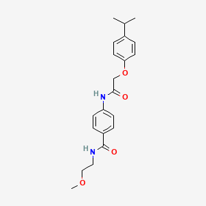 molecular formula C21H26N2O4 B4562527 4-{[(4-isopropylphenoxy)acetyl]amino}-N-(2-methoxyethyl)benzamide 