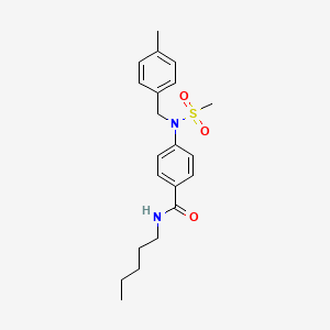 molecular formula C21H28N2O3S B4562544 4-[(4-methylbenzyl)(methylsulfonyl)amino]-N-pentylbenzamide 