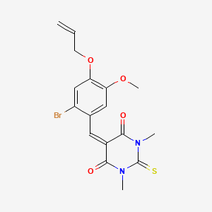 5-{[2-BROMO-5-METHOXY-4-(PROP-2-EN-1-YLOXY)PHENYL]METHYLIDENE}-1,3-DIMETHYL-2-SULFANYLIDENE-1,3-DIAZINANE-4,6-DIONE