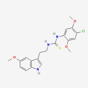 molecular formula C20H22ClN3O3S B4562572 1-(4-chloro-2,5-dimethoxyphenyl)-3-[2-(5-methoxy-1H-indol-3-yl)ethyl]thiourea 