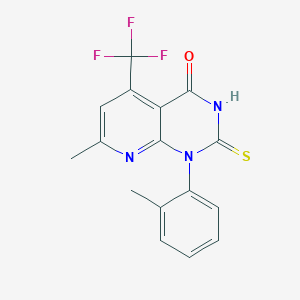 7-methyl-1-(2-methylphenyl)-2-sulfanyl-5-(trifluoromethyl)pyrido[2,3-d]pyrimidin-4(1H)-one