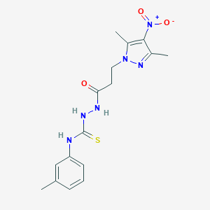 2-(3-{4-nitro-3,5-dimethyl-1H-pyrazol-1-yl}propanoyl)-N-(3-methylphenyl)hydrazinecarbothioamide