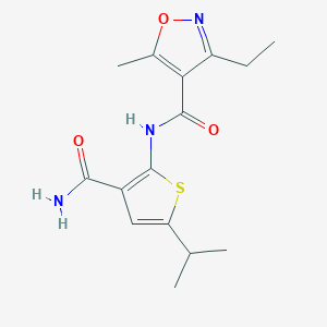 N-[3-CARBAMOYL-5-(PROPAN-2-YL)THIOPHEN-2-YL]-3-ETHYL-5-METHYL-12-OXAZOLE-4-CARBOXAMIDE